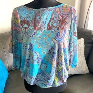 Anthropologie top, Medium, EUC, Blue Paisley
